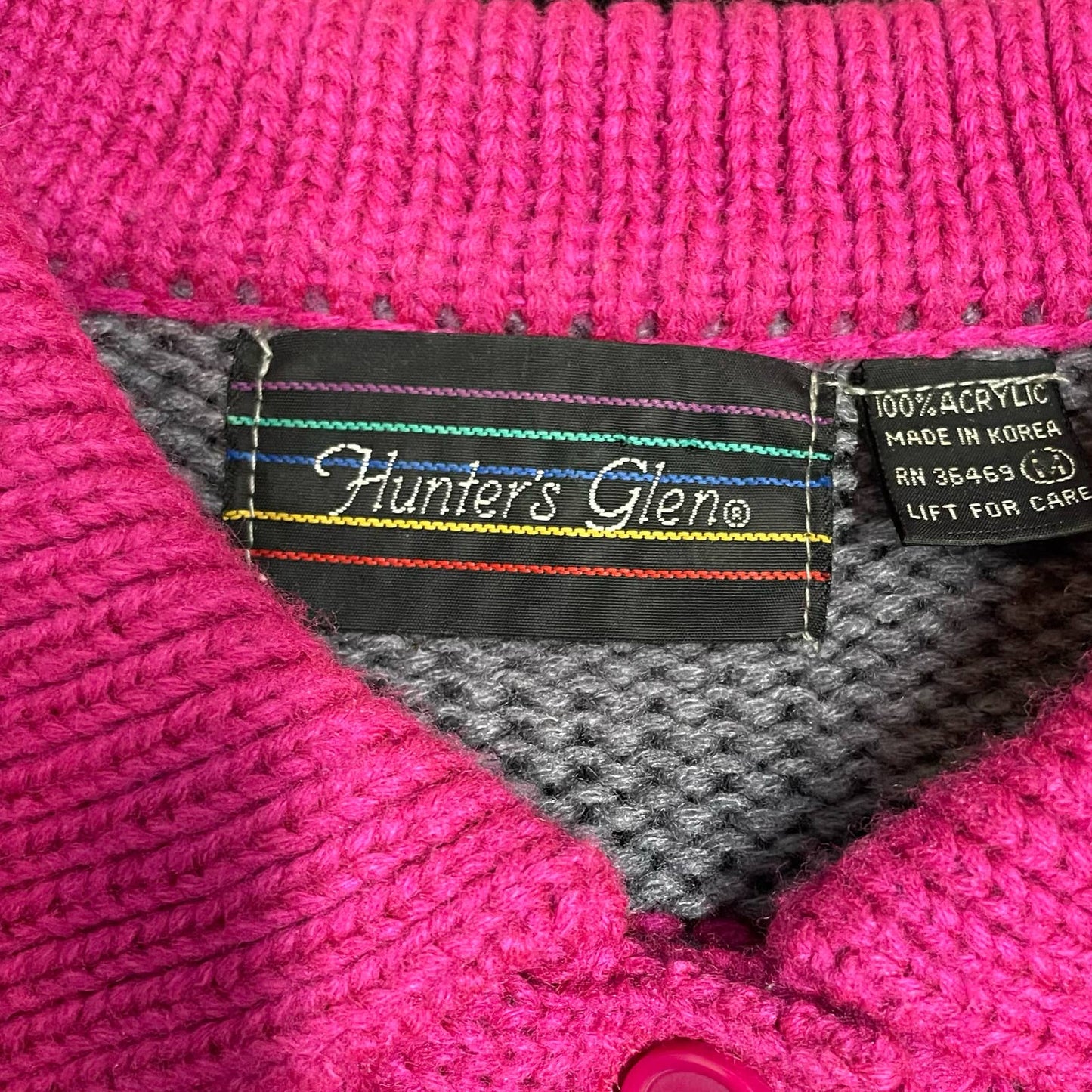 80s pink and gray stripe rugby collared sweater / XS S M