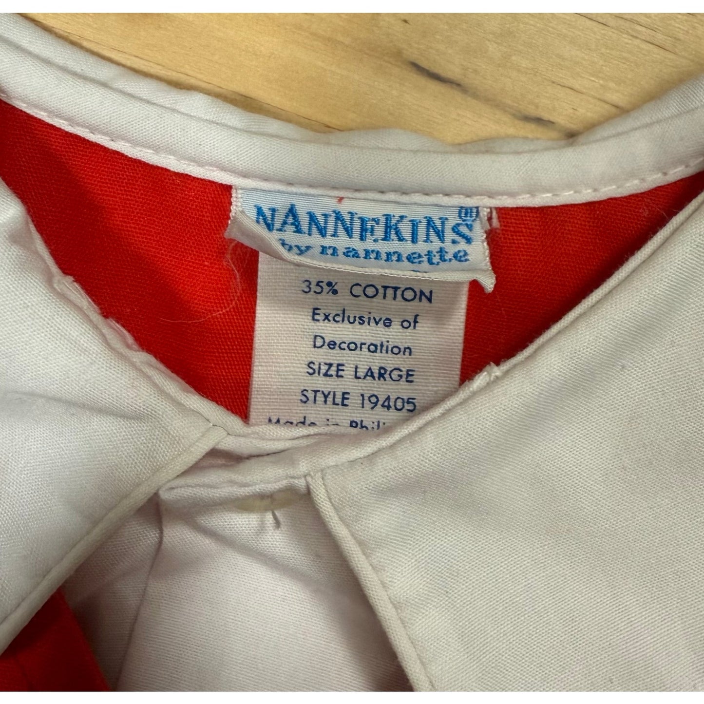 Vintage 70s baby toddler red and white dove applique vest top / size 12-18 months