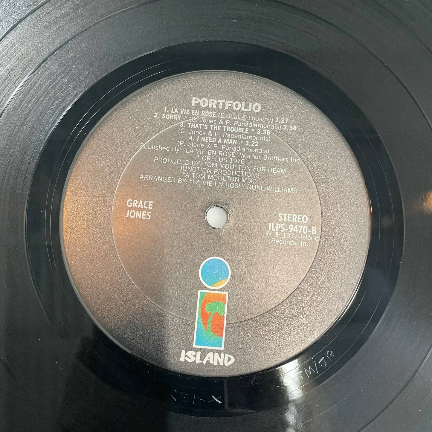 Grace Jones Portfolio vintage vinyl record LP / gatefold VG