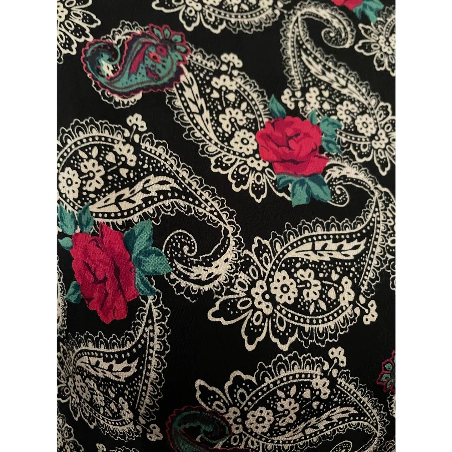 80s Oscar de la Renta silk rose paisley blouse / small medium