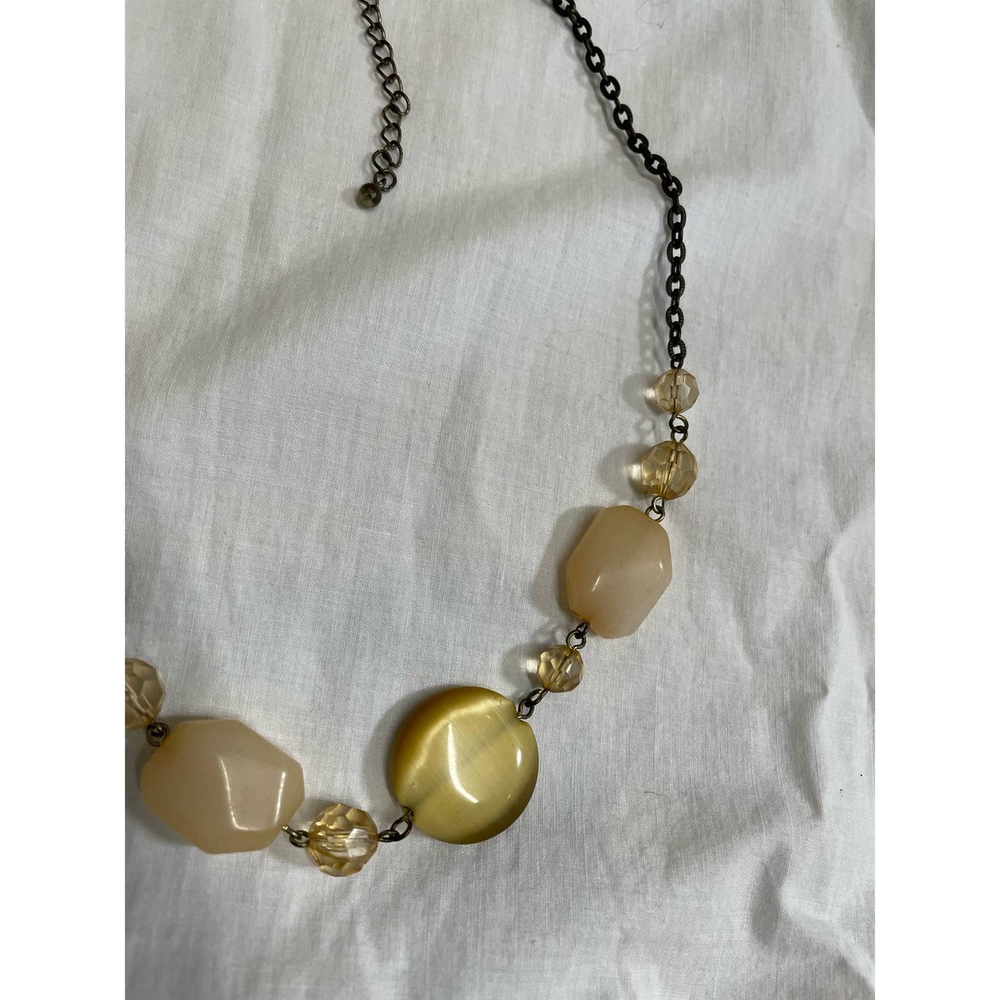 Vintage 90s station chain resin bead adjustable length necklace